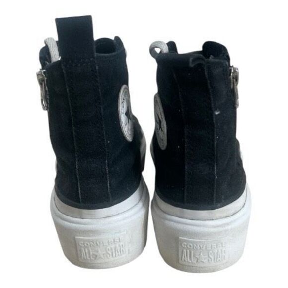 Converse Lugged Lift Platform Kids Sneakers Size 5 Black Canvas Hi Top Unisex - Picture 6 of 11